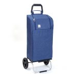 Chariot de course isotherme sidebag bleublanccourse 2 roues carlux fashion bleu