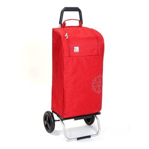 Chariot de course isotherme sidebag bleu blanc course rouge 2 roues