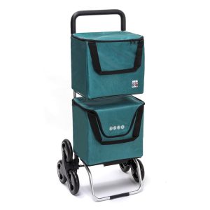 Chariot de course isotherme 2x20L Modulobag 6 roues bleu