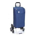Chariot de course isotherme sidebag bleublanccourse 6 roues carlux bleu