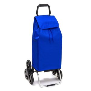 Chariot de course isotherme sidebag bleublanccourse 6 roues carlux bleu