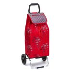 Chariot de course isotherme sidebag bleublanccourse 2 roues carlux motif urban feu artifice-rouge