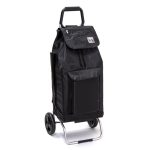 Chariot de course isotherme sidebag bleublanccourse 2 roues carlux multipoches-noir